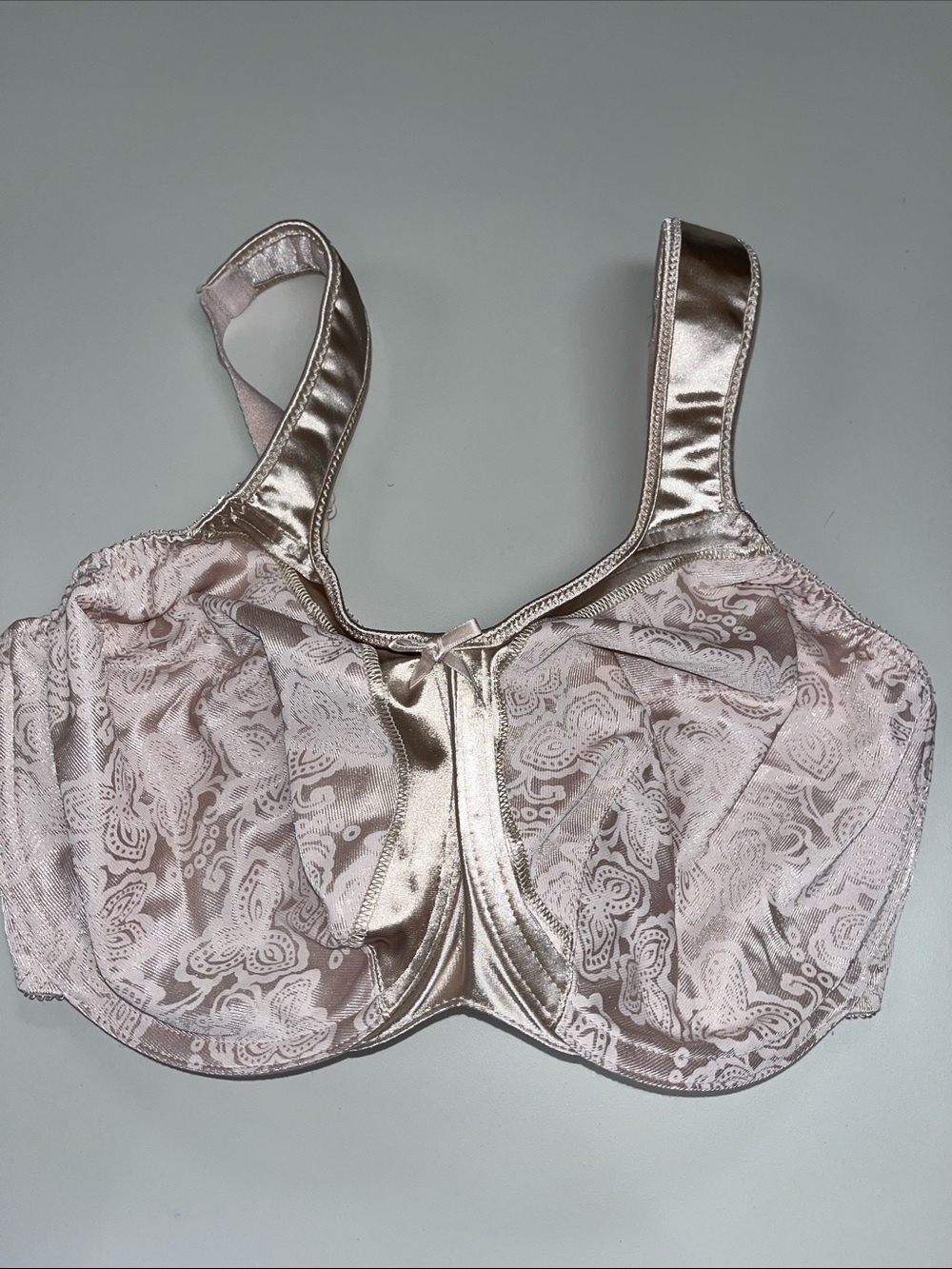 Bali Satin & Lacey Print Underwire Bra in Light Pink 34DDD